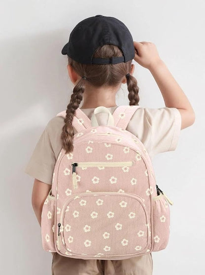 Corduroy Toddler Backpack for Girls 2-5, Preschool Kindergarten Backpack - Cute Kids Backpacks for Girls 13.7" H Fit Folder