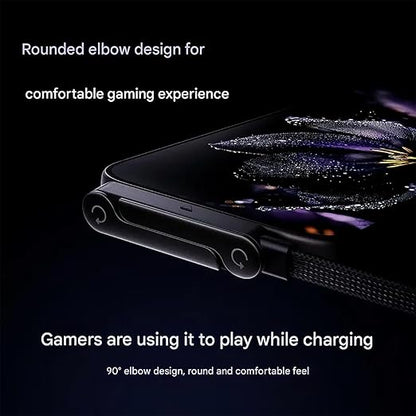 2026 New Sideways Phone Charger - 240W Braided Fast Charge Cable with Built-in Phone Stand, 2-in-1 Invisible Holder Charger Cable for iPhone, for Samsung and USB-C Devices (Type-C to Lightning)