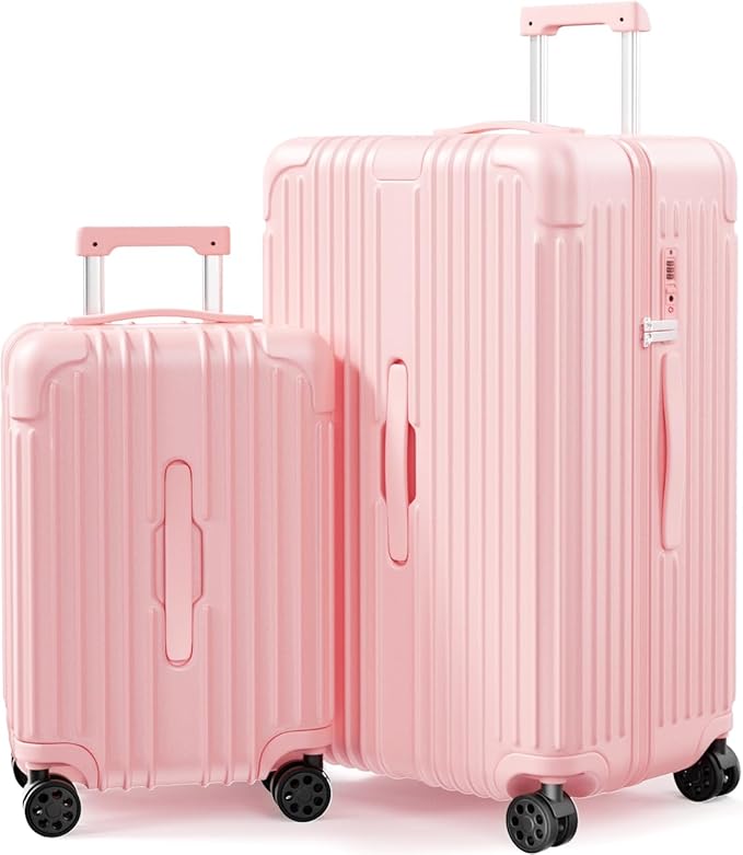 Krute Luggage Sets 2 Pieces PC+ABS Hardshell Suitcase with Wheels TSA Approved Suitcase Set 20+28 Inch Luggages