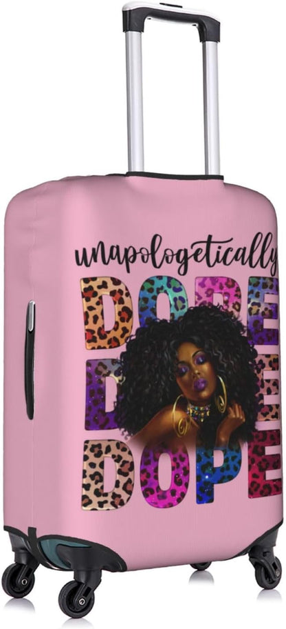 Travel Suitcase Protector African American Girl Elastic Protective Washable Luggage Cover With Concealed Zipper Suitable For 18-32 Inch(XL (for 29-32 inch luggage))