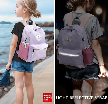 Kids Backpacks, Unisex, Purple, 15" H, 1L, Modern, Animal Theme, 6-9 Years, Elementary School, Travel, 1.9" W x 0.78" D