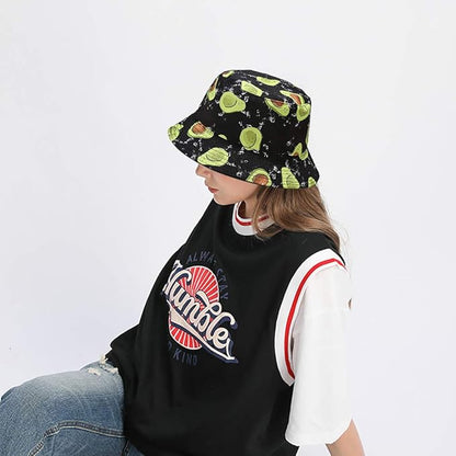 XYIYI Cute Bucket Hat Beach Fisherman Hats for Women, Reversible Double-Side-Wear