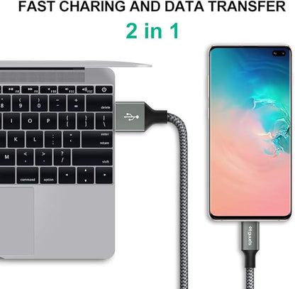 etguuds Long USB A to USB C Cable 10ft, 2-Pack Fast Charging Type C Charger Cord for iPhone 17 16 15 Pro Max Plus Air 16e, Samsung Galaxy S25 S24 S23 S22 S21 S20 S10 Note 20 A17 A16 A15 A26 A36 A56