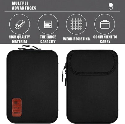Travel Cable Organizer Pouch Electronic Accessories,Travel Essentials,Cord Organizer Storage Bag For Cord, Charger, Phone, Earphone,SD Card,Black