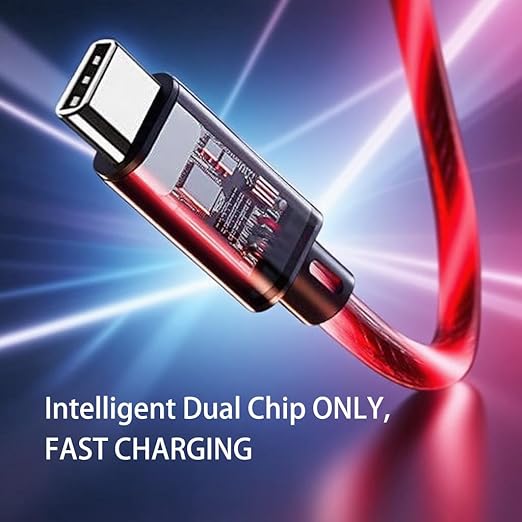 USB Cable PD Fast Charger Lighted Up (USB C to C RED),Mobile Phone Data Cable, Charging Cable, Supports Data Transfer, 39-inch, TPE Material, Compatible with Almost All Type-C Devices.