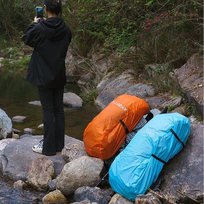 3F 20-85L backpack rain cover, waterproof, dustproof, wear-resistant, tear resistant outdoor hiking backpack cover (orange-M)