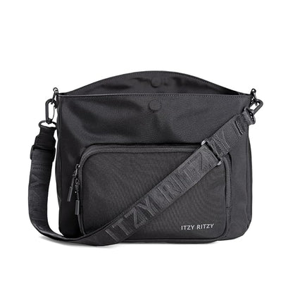 Itzy Ritzy Belong Cargo Caddy - Attaches to Stroller or Wagon; Also Includes Shoulder/Crossbody Strap (Black)
