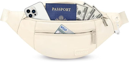 MAXTOP Large Crossbody Fanny Pack with 4-Zipper Pockets,Gifts for Enjoy Sports Festival Workout Traveling Running Casual Hands-Free Wallets Waist Pack Phone Bag Carrying All Phones