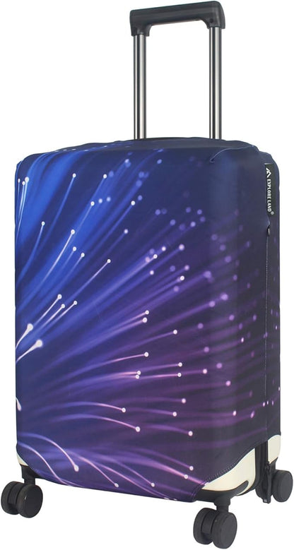 Explore Land Travel Luggage Cover Suitcase Protector Fits 27-30 Inch Case (Fireworks, L)