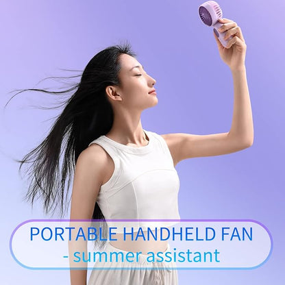 Mini Portable Fan 2 Pack, Cute Handheld Fan Battery Operated Lightweight Small Personal Fan with 3 Speeds and USB Rechargeable Eyelash Fan for Stylish Girl Kids Women Men Office Outdoor Travel Camping