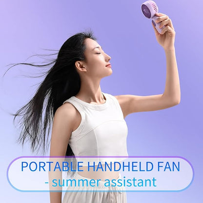 Mini Portable Fan 3 Pack, Cute Handheld Battery Operated Lightweight Small Personal Fan with 3 Speeds and USB Rechargeable Eyelash Fans for Stylish Girl Kids Women Men Office Outdoor Travel Camping