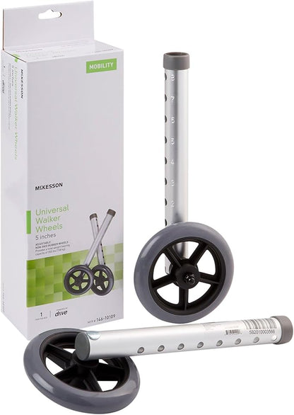 McKesson Universal Walker Wheels, Adjustable, 5 in Caster Wheels, 1 Pair