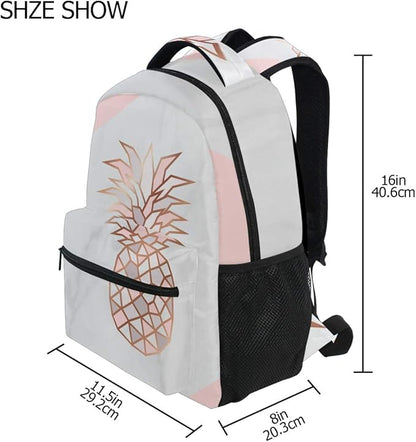 ALAZA Pineapple Marble Large Backpack Laptop School Bag with Multiple Pockets