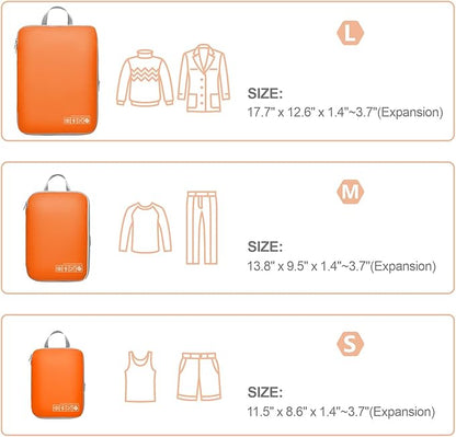 Cambond Compression Packing Cubes for Travel Women - Expandable Travel Bags Luggage Organizers Travel Essentials Compression Cubes for Travel Carry on Suitcases Organizer
