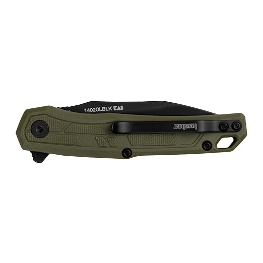 Kershaw Appa Folding Tactical Pocket Knife, Assisted Opening, 2.75 inch Blade and Olive Handle, Small, Lightweight Every Day Carry