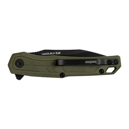 Kershaw Appa Folding Tactical Pocket Knife, Assisted Opening, 2.75 inch Blade and Olive Handle, Small, Lightweight Every Day Carry
