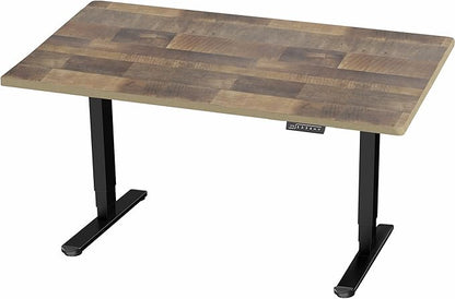 VIVO Electric 55 x 28 in Dual Motor Sit Stand Desk, Memory Height Adjustment, 2B Series, Reclaimed Wood Top Black Frame, DESK-KIT-2B55P