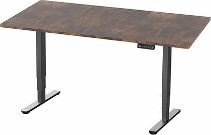 VIVO Electric 71 x 36 in Dual Motor Rustic Sit Stand Desk, Memory Height Adjustment, 2B Series, Vintage Brown Top Black Frame, DESK-KIT-2B7N-36