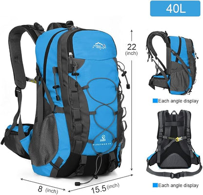 INOXTO lightweight Hiking Backpack 35L/40L Hiking Daypack with Waterproof Rain Cover for Travel Camping Outdoor Men and Women