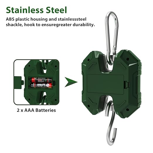 Digital Hanging Scale 660LB/300KG,Handheld Mini Crane Scale,Deer Hunting Scales,Digital Luggage Scale with Hooks for Farm，Fishing, Fish, Meat，Game,Outdoor.