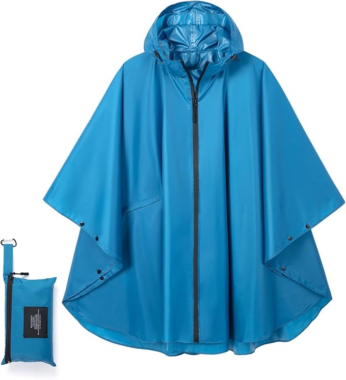 Fashion Hooded Rain Poncho Waterproof Raincoat Jacket with pocket for Women/Men/Adult