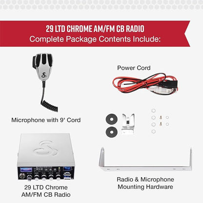 Cobra 29 LTD Professional CB Radio & Cobra HGA1500 42 Inch Magnetic Mount CB Antenna: Full 40 Channels, Adjustable Receiver, SWR Calibration, Long-Range Antenna for Clear Signal, Chrome