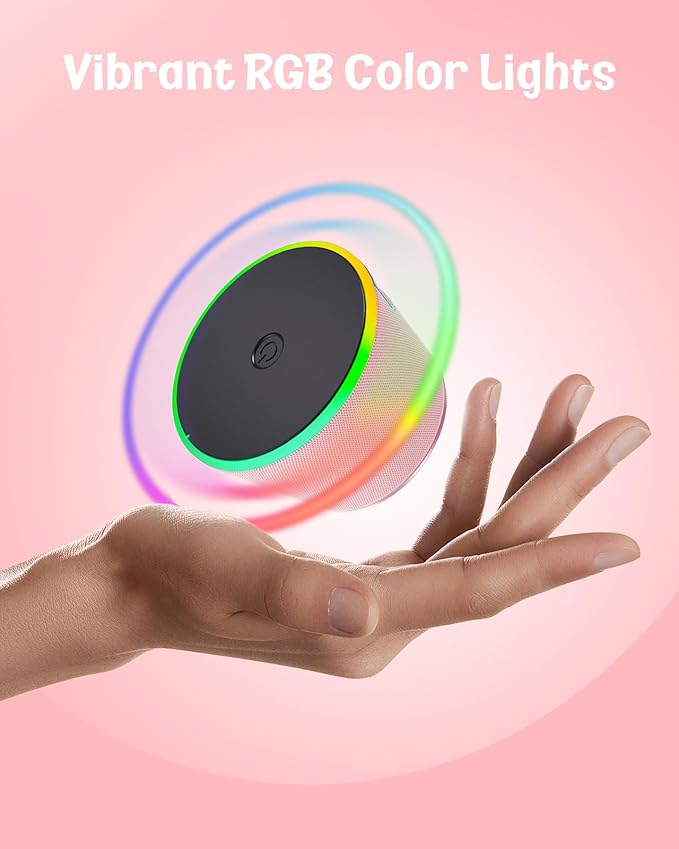 Bluetooth Speaker Stocking Stuffers for Teens: White Elephant Gifts for Adults Men Women, Loud Sound Portable Speaker with Color Light Phone Stand, Christmas Birthday for Boy Girls Trendy Stuff Gadget