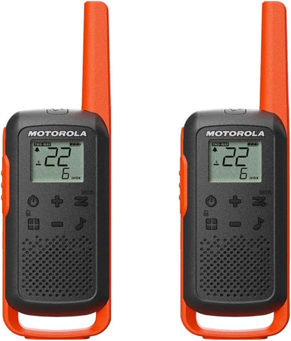 Motorola Talkabout T275 Two-Way Radios (2-Pack) – 25 Mile Range, Rechargeable, Outdoor walkie Talkie, NOAA Weather Alerts, VOX, Earpieces & Case – Survival Ready for Bug Out Bags & Emergency Prep