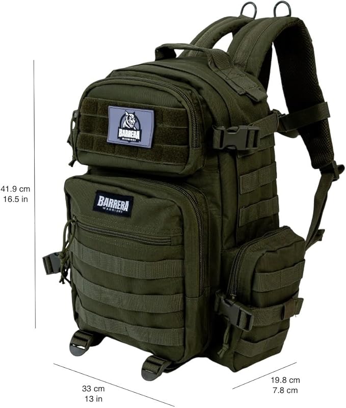 25 L Tactical Backpack: durable military-style backpack with MOLLE system for everyday use, gym, hiking, fishing, camping, and outdoor sports. (Olive Drab, Army green/Military Style)