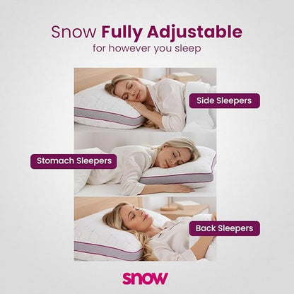 IWS I WANNA SLEEP Snow® Touch Adjustable Pillow, Neck Support, Queen Size Bed Pillows for Sleeping, Gel Cross Cut Memory Foam for Side Sleepers