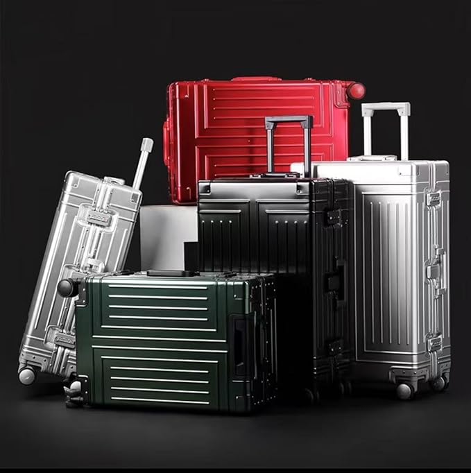 All Aluminum Magnesium Carry On Luggage，Cut from Whole Aluminum Sheet，22x14x9 Airline Approved ，（3rd Generation，Premium Magnesium Metal zipperless suitcase ） (black, 26inch)