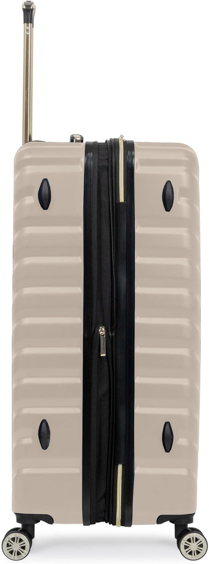 Kenneth Cole REACTION Madison Square Lightweight Hardside Chevron Expandable Spinner Luggage, Taupe, 28-Inch Checked