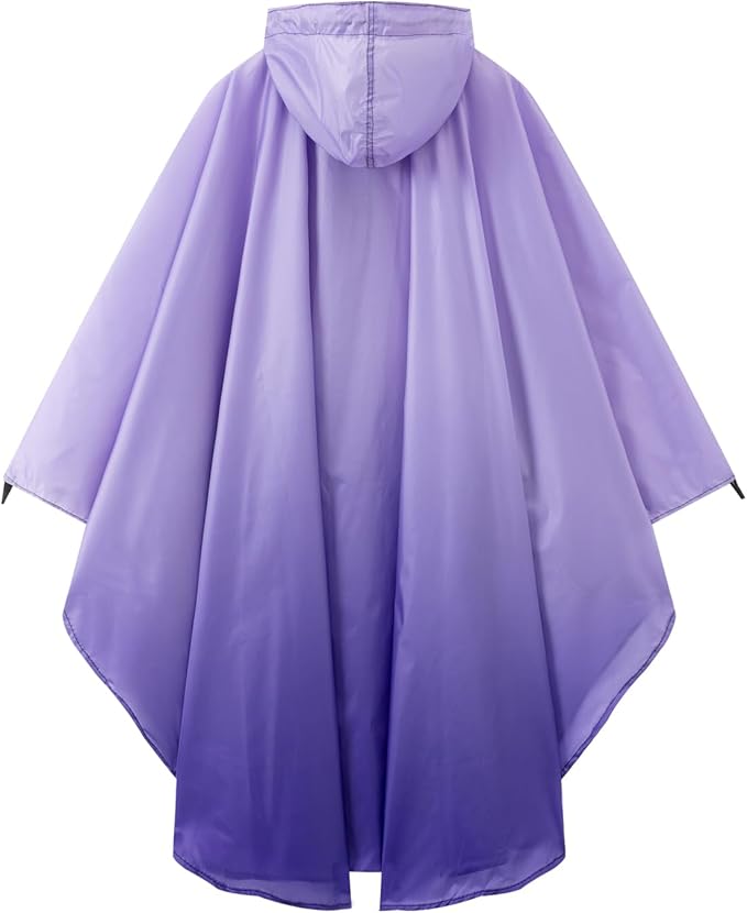 Hooded Rain Ponchos for Adult - Rain Coat and Rain Jacket with Waterproof Pocket and Zipper