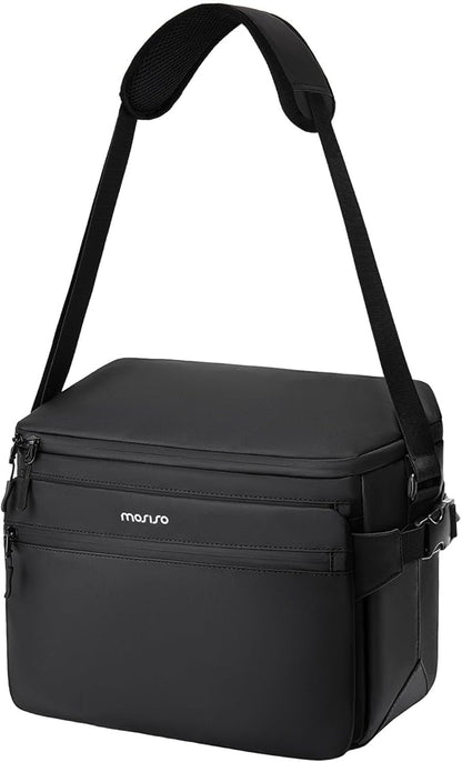 MOSISO Camera Bag, Photography Shoulder Messenger Bag for DSLR/SLR/Mirrorless Cameras, Waterproof Crossbody Camera Case with Front Pocket&Hollow Middle Compartment for Canon/Nikon/Sony, Black