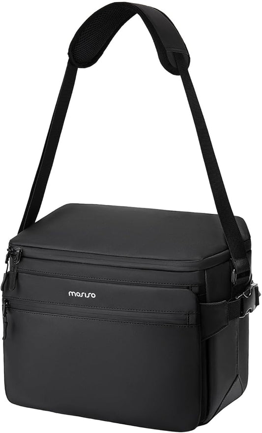 MOSISO Camera Bag, Photography Shoulder Messenger Bag for DSLR/SLR/Mirrorless Cameras, Waterproof Crossbody Camera Case with Front Pocket&Hollow Middle Compartment for Canon/Nikon/Sony, Black