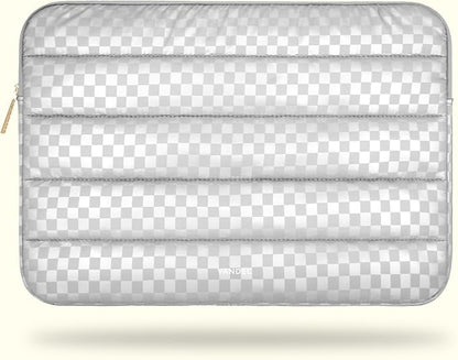 Vandel Puffy Laptop Sleeve Case, 13-14 inch Laptop Sleeve Bag Case 13.3 Inch, Compatible with MacBook Air/Pro 13 / Pro 14, iPad Pro 12.9, HP Dell ASUS, Cute Checker Mac Book Computer Bag Cover