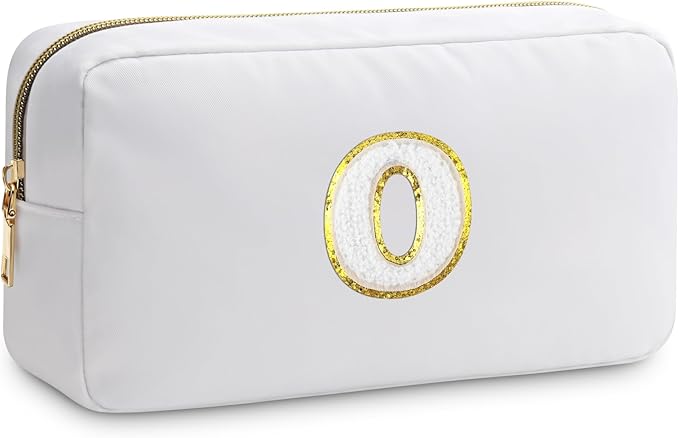 Initial O Makeup Bags Initial Letter A-Z Cosmetic Bag for Women Friends Daughter Sister Mom Inspirational Gifts Travel Toiletry Bag Christmas Birthday Gifts for Her Bridesmaid Bff Makeup Pouch O