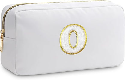 Initial O Makeup Bags Initial Letter A-Z Cosmetic Bag for Women Friends Daughter Sister Mom Inspirational Gifts Travel Toiletry Bag Christmas Birthday Gifts for Her Bridesmaid Bff Makeup Pouch O