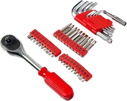 237-Piece Household Tools Kit Essential Home Repair Set with Plastic Toolbox Ideal for College Students, Home Use & More