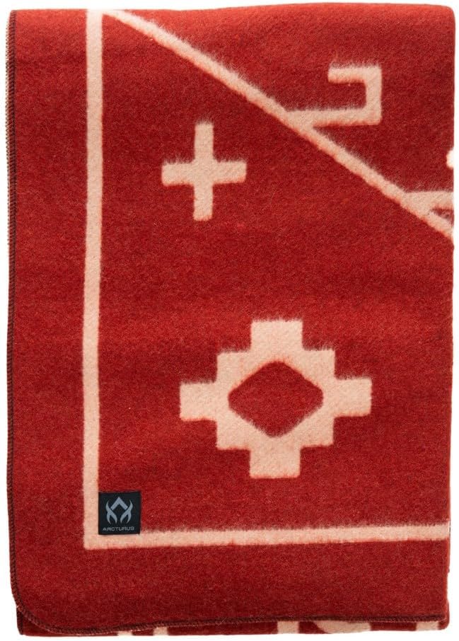 Arcturus Rainier Wool Blanket - 4.5lbs Warm, Heavy, Washable, Large | Great for Camping, Outdoors, Survival & Emergency Kits (Monument Valley)