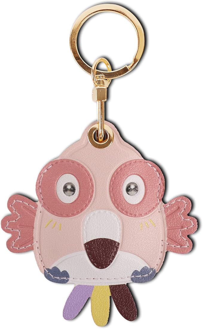 Leather Keychain Case Holder Compatible with Apple AirTag, GPS Airtag Keychain Finder Tracker with Key Ring, Anti-Scratch Protective Air Tag Cover