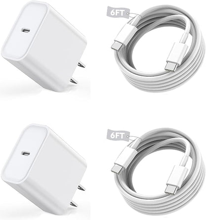 Long USB C Cable for iPhone 16 15 Charger,2Pack 20W USB C Charger Block i Phone 16 Pro Fast Charging 6FT C to C Cord Cable for iPhone 16/16 Pro/16 Plus/16 Pro Max/15/15 Plus/15 Pro Max/15 Pro/iPadPro