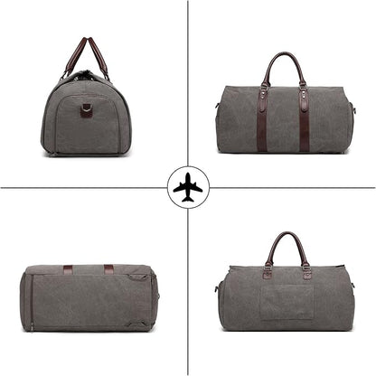 seyfocnia Convertible Travel Garment Bag,Carry on Garment Duffel Bag for Men Women - 2 in 1 Hanging Suitcase Suit Business Travel Bag
