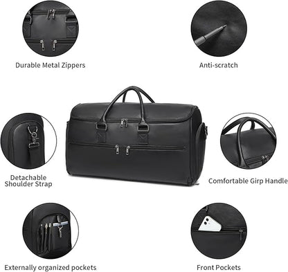 Carry On Garment Bag for Travel, Convertible Travel Garment Bag for Men Women, 2 in 1 Hanging Suitcase Suit Business Travel Bag