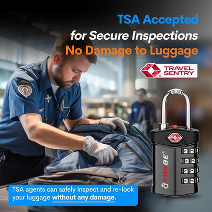 Forge Travel Lock,TSA Approved Luggage Locks for Air Travel, Gym Lockers, School Lockers, Pelican Cases, Gun Case, Easy Read Dials, Durable Alloy Body