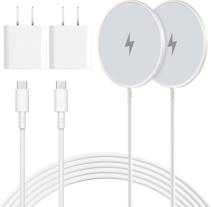 Magnetic Wireless Charger 10FT 2Pack Apple Magsafe Charger,Fast Mag-Safe Charging Wireless iPhone Charger Pad with Charging Plug for iPhone 16Pro Max/16Pro/16Plus/15Pro Max/15/14/13/12/AirPods3/Pro 2