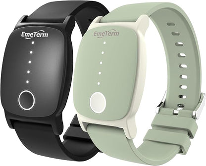 EmeTerm Explore FDA-Cleared Galaxy Black and Mint Green Anti-Nausea Wristband IP67 Waterproof Morning Motion Travel Sickness Vomit Relief Rechargeable No Gel Drug Free Without Side Effects (2 Pack)