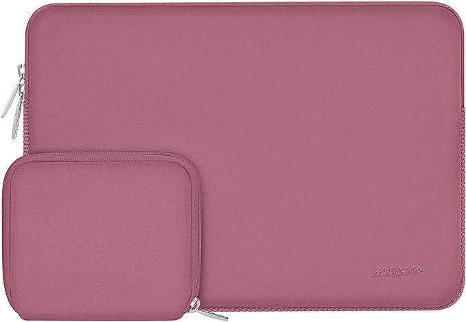 MOSISO Laptop Case 13.3 inch, 13-13.3 inch Laptop Sleeve Bag Compatible with MacBook Air/Pro 13/Pro 14 M5 M4 M3 M2 M1, HP Dell ASUS Lenovo, Neoprene Computer Sleeve Bag with Small Case, Dusty Rose