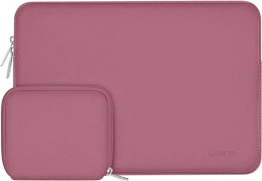 MOSISO Laptop Case 13.3 inch, 13-13.3 inch Laptop Sleeve Bag Compatible with MacBook Air/Pro 13/Pro 14 M5 M4 M3 M2 M1, HP Dell ASUS Lenovo, Neoprene Computer Sleeve Bag with Small Case, Dusty Rose