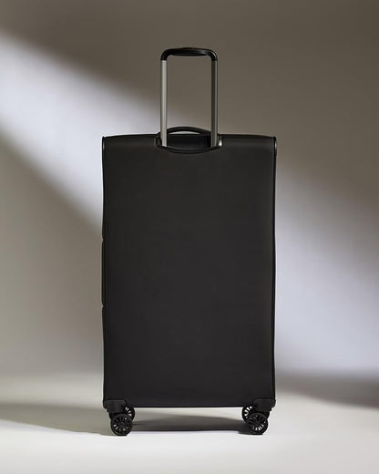 ANTLER - Soft Stripe Large Luggage - 31" Softside Suitcase, Durable, Lightweight & Expandable, 4 Spinner Wheels - Adjustable Handle, TSA Lock, Black